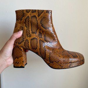 MIISTA Edith Citrine Snake Leather Boots US 10.5 EU 41